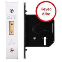 stainless steel deadlock 3 lever keyed alike