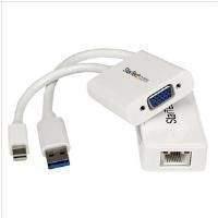 StarTech.com MacBook Pro VGA and Gigabit Ethernet Adapter Kit - MDP to VGA - USB 3.0 to GbE (White)