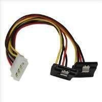 StarTech 12 inch LP4 to 2x Right Angle Latching SATA Power Y Cable Splitter 4 Pin Molex to Dual SATA