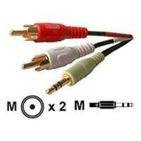 stereo audio ouptut cord 35 mm jack male2xrca male 180m