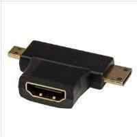 StarTech.com HDMI 2-in-1 T-Adapter - HDMI to HDMI Mini or HDMI Micro Combo Adapter - F/M