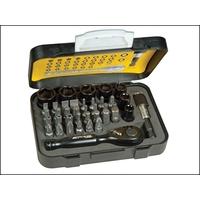 Stanley Tools Tech 3 Ratchet Bit Set of 39 1/4in Drive