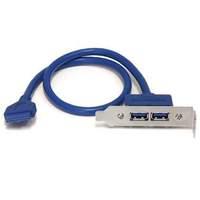 StarTech 2 Port USB 3.0 A Female Low Profile Slot Plate Adapter