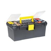 stanley 16 inch tool box with 2 built in organisers removable tray