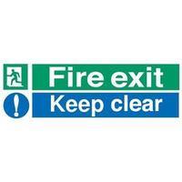 Stewart Superior SP055SAV Self-Adhesive Vinyl Sign (600x200mm) - Fire Exit Keep Clear