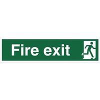 Stewart Superior NS004 Self Adhesive Vinyl Sign (600x150mm) - Fire Exit (Man to Right)