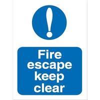 Stewart Superior M025SAV Self Adhesive Vinyl Sign (150x200mm) - Fire Escape Keep Clear