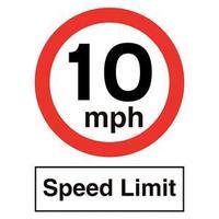 Stewart Superior KS012 Polypropylene Sign (450x600mm) - 10mph Speed Limit