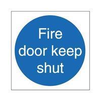 Stewart Superior M014PVC Self Adhesive Rigid PVC Sign (100x100mm) Pack of 5 - Fire Door Keep Shut