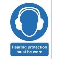Stewart Superior M002SAV Self-Adhesive Vinyl Sign (150x200mm) - Hearing Protection Must Be Worn