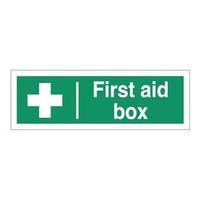 Stewart Superior SP058PVC Self-Adhesive Rigid PVC Sign (300x100mm) - First Aid Box
