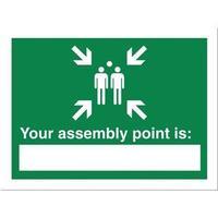 Stewart Superior SP076PP Self-Adhesive Semi-Rigid Write On Polyproylene Sign (200x150mm) - Your Fire Assembly Point Is