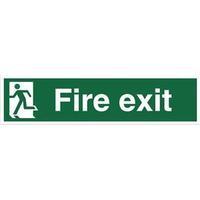 Stewart Superior NS003 Self Adhesive Vinyl Sign (600x150mm) - Fire Exit (Man to Left)