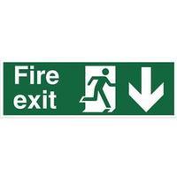 stewart superior ns007 self adhesive vinyl sign 600x200mm fire exit do ...