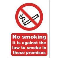 Stewart Superior SB004SAV Self-Adhesive Vinyl Sign (148x210mm) - No Smoking it is Against the Law to Smoke in These Premises