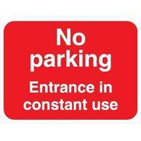 Stewart Superior FB041 Foamboard Sign (400x300mm) - No Parking Entrance in Constant Use