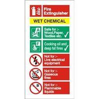 Stewart Superior FF100SAV Self Adhesive Vinyl Sign - Fire Extinguisher-Wet Chemical