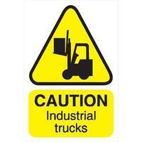 Stewart Superior FB032 Foamboard Sign (200x300mm) - Caution Industrial Trucks