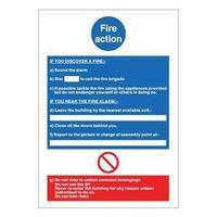 Stewart Superior M011PVC Self Adhesive Rigid PVC Sign (210x297mm) - Fire Action