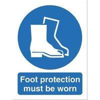 Stewart Superior M003SAV Self-Adhesive Vinyl Sign (150x200mm) - Foot Protection Must Be Worn