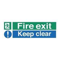 Stewart Superior SP126SAV Self-Adhesive Vinyl Sign (450x150mm) - Fire Exit Keep Clear