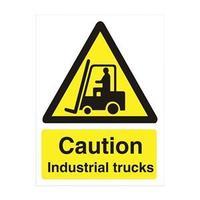 Stewart Superior WO135PVC Self-Adhesive Rigid PVC Sign (150x200mm) - Caution Industrial Trucks