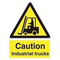 Stewart Superior WO135SAV Self-Adhesive Vinyl Sign (150x200mm) - Caution Industrial Trucks