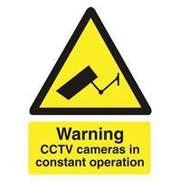 Stewart Superior WO143SAV Self-Adhesive Vinyl Sign (150x200mm) - Warning CCTV Cameras In Constant Operation