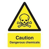Stewart Superior WO142SAV Self-Adhesive Vinyl Sign (150x200mm) - Caution Dangerous Chemicals