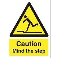 Stewart Superior WO131SAV Self-Adhesive Vinyl Sign (150x200mm) - Caution Mind the Step