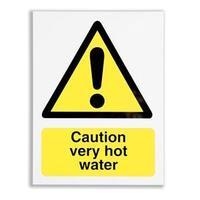 Stewart Superior CS006SAV Self-Adhesive Vinyl Sign (150x200mm) - Caution Very Hot Water