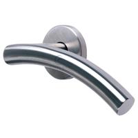 Steel Line Satin Stainless Steel Arched Lever on Rose