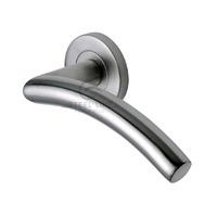 Steel Line Satin Stainless Steel Curved Lever on Rose