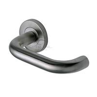 Steel Line Satin Stainless Steel D Handle Lever on Rose