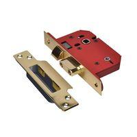 StrongBOLT 22WCS Mortice Bathroom Lock Polished Brass 81mm 3in Visi