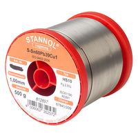 stannol 535257 solder wire hs10 sn60pb39cu1 10mm 500g