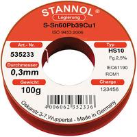 stannol 535233 solder wire hs10 sn60pb39cu1 03mm 100g