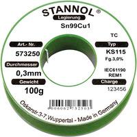 Stannol 573251 Solder Wire Sn99Cu1 KS115 3.0% 0.5mm 100g