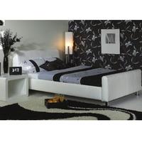 star collection snow 3ft single white leather bedstead