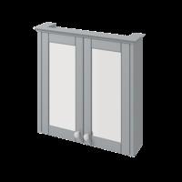 Stately Mirrored Cabinet - Stone Grey