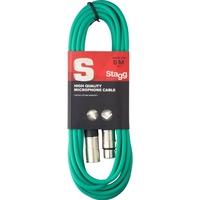 stagg smc6cgr high quality microphone cable xlr xlr plug 6m green