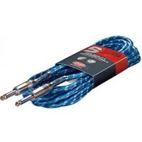 stagg sgc6vtbl 6m s series vintage tweed instrument cable blue