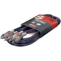 stagg twin rca male rca male cable 3m