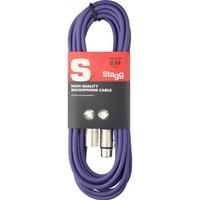 stagg high quality microphone cable xlr xlr plug 6m purple