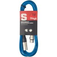 stagg smc3cbl high quality microphone cable xlr xlr plug 3m blue