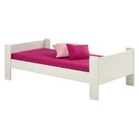 steens glossy white bed frame