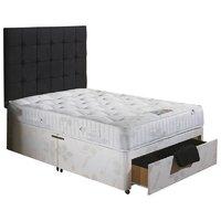 stress free double divan bed set 4ft 6 with 2 side drawers