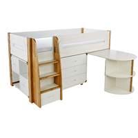 stompa radius midsleeper pull out desk chest and cube with 2 doors whi ...