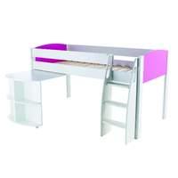 Stompa UNOS mid sleeper pink - with pull out desk