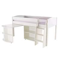 Stompa UNOS mid sleeper white - incl pull out desk and 1 bookcase no doors